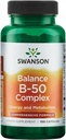 Swanson B- 50 Complex - Suplement witaminy Promowanie energii i Metabolizm Wsparcie - Może wspierać Heart Health, Pamięć i Wsparcie - (100 kapsułki)