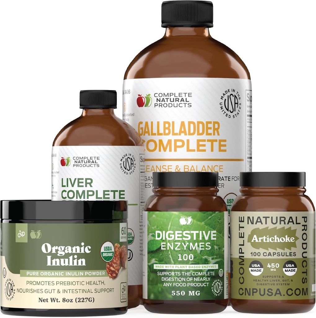 Kompletny Natural Products Trawienie i Gut Health Bundle - Full Detox i Digestive Balance Cleanse