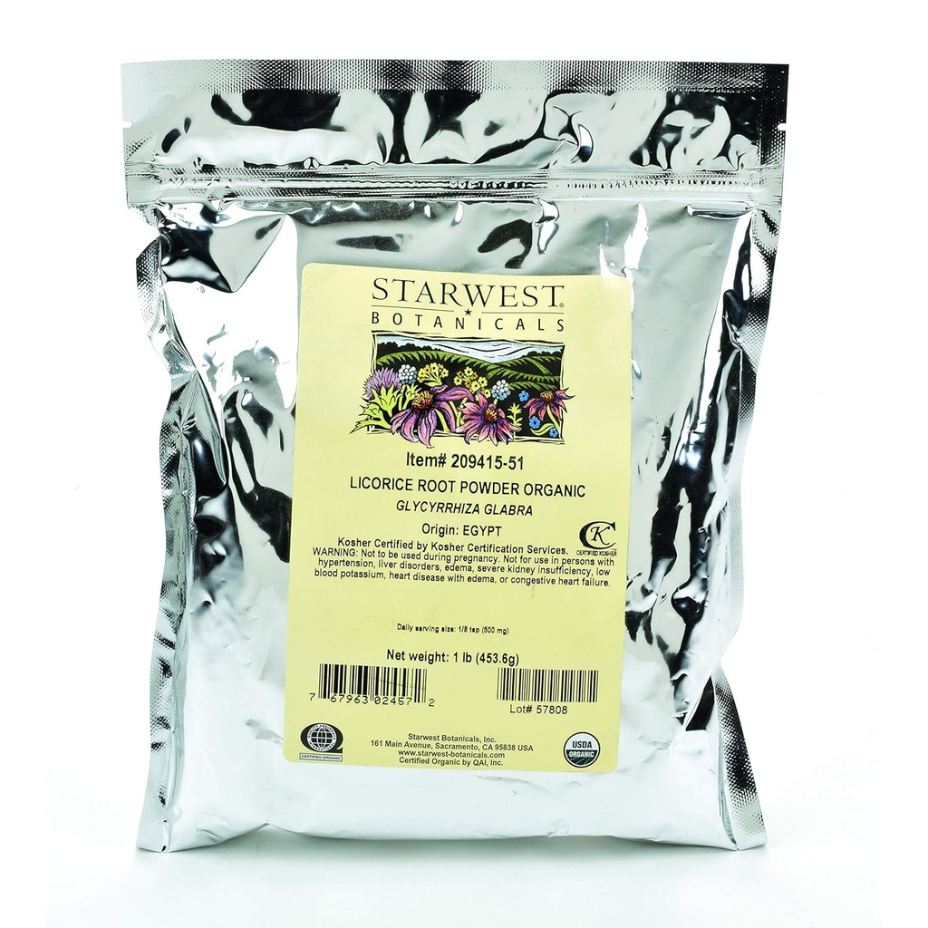 Starwest Botanicals Organic Licorice Root Powder, 1 funt