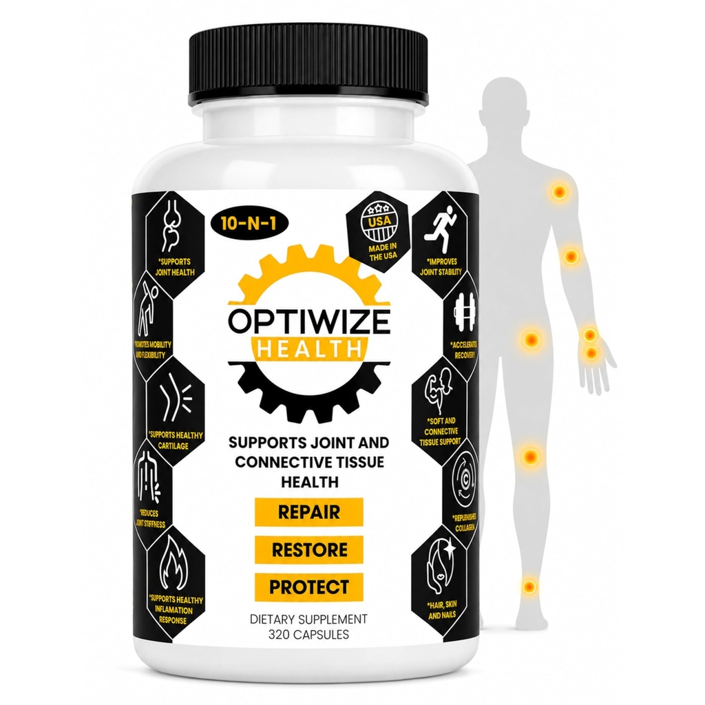 10- in-1 Wspólne wsparcie Zhydrolizowane Kolagen, MSM, Kwas hialuronowy, Glukozamina, Chondroitin & More- Cele Joint Discomfort, Poprawia mobilność i elastyczność 320 Czapki dla mężczyzn i kobiet Made in USA