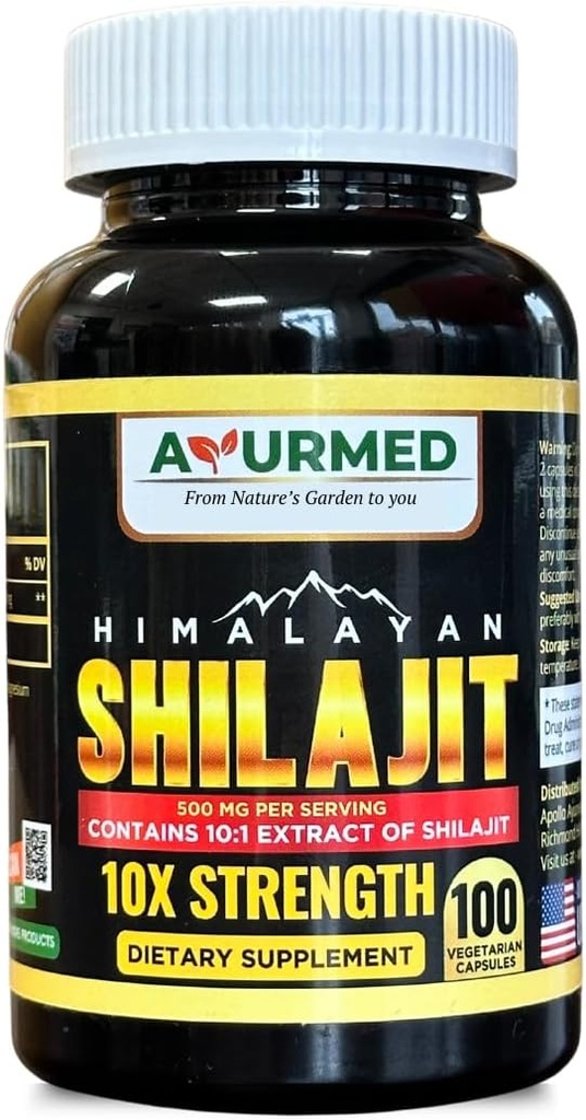 Czysty organiczny himalajski shilajit kapsułki (Shilajeet) dla mężczyzn i kobiet - 5000 mg ekwiwalent - Natural Energy & Stamina Booster - 100 Veg kapsułki 124; Made in USA - Fulvic Mineral Supplement