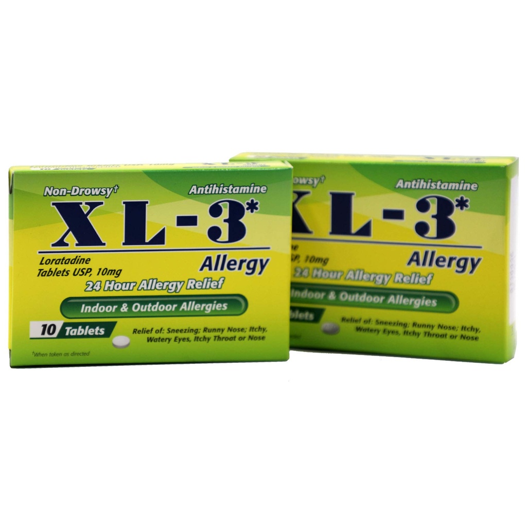 XL-3 Alergia, 24-godzinna ulga alergiczna, 2-pak z 10 tabletkami każdy
