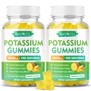 Cytrynian potasu Gummies 1000mg, Gummies suplement potasu o dużej mocy dla dorosłych Kobiety & Mężczyźni, Wsparcie Kurcze nóg i mięśni Zdrowie, Cukier-Free, Smak ananasowy, 120 Count