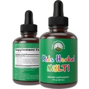 Dzieci Witaminy z Herbs. Liquid Kids Herbal Multivitamine. Nie gorzki smak. Cukier wolny 14- in-1 Vegan suplement krople dla dzieci, dzieci, nastolatki. Mieszane w wodzie nie będą nawet smakować