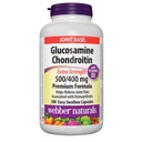 Webber Naturals Glukozamina Chondroitin z witaminą D3, dodatkowa moc, 500 / 400 mg, Formuła Premium, 300 Kapsułki łatwe do połykania