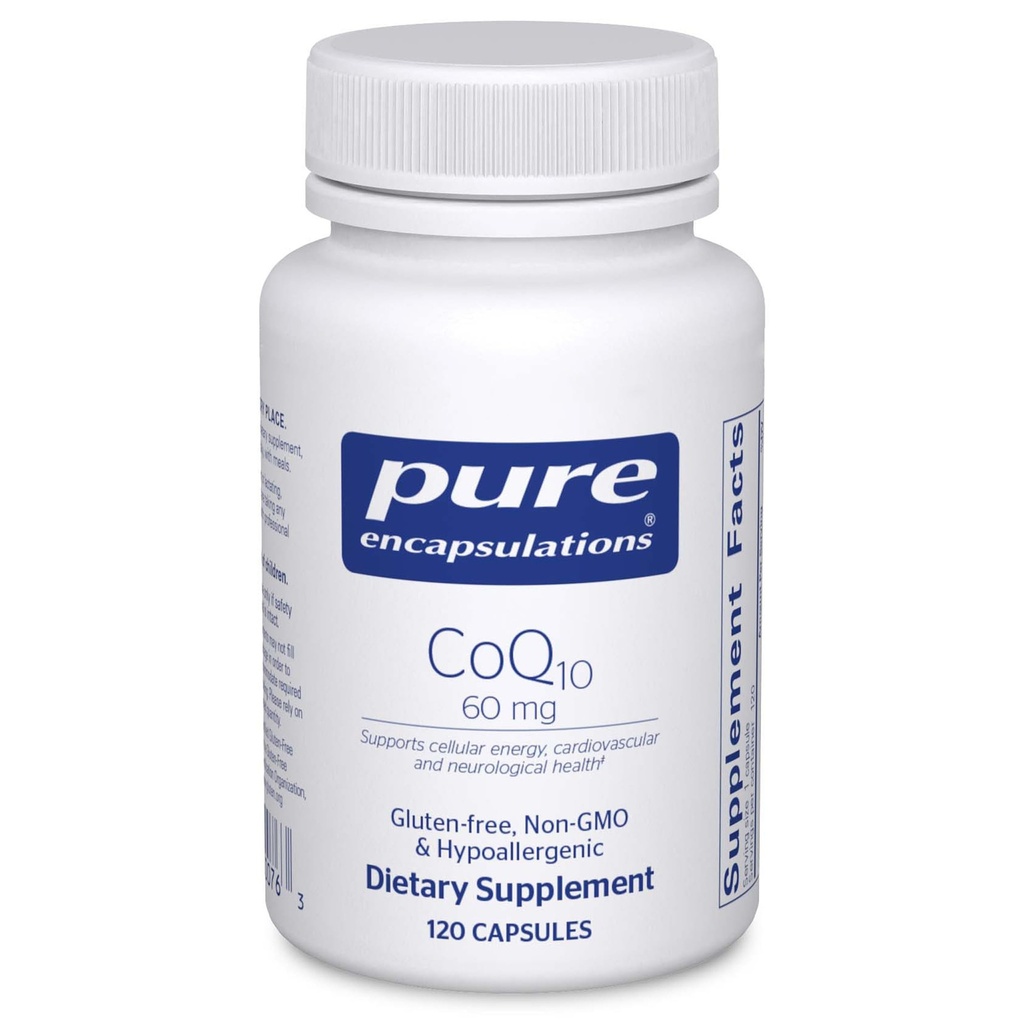 Czyste enkapsulacje CoQ10 60 mg co 12 4; Coenzym Q10 Suplement dla Energii, Przeciwutleniaczy, Zdrowia Mózgu i Cellularnego, Zakrzep i Wspomaganie układu sercowo- naczyniowego *