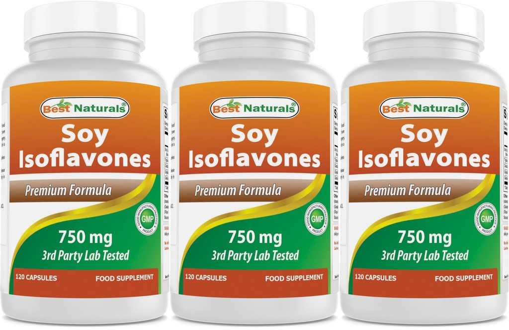 Najlepsze Naturals Soy Isoflavones 750 mg 120 kapsułek (120 liczenie (opakowanie po 3))