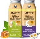 Matys Organic Kids Cough Syrop Mucus & Nighttime Value Pack for Children 1 Year + Up, Soothing All- in- One Cough and Mucus Relief w / Zinc & Organic Ivy Leaf, Melatonin & Dye Free, 2 Pack, 6 Fl Oz Każdy