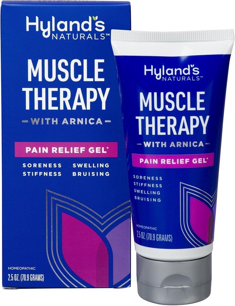 Hyland 's Muscle Therapy with Arnica Pain Relief żel, Bruise Healing Cream, Natural Relief of Pain, Obrzęk, Siniak, Ból i sztywność, 2.5 Oz