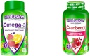 Vitafusion Omega-3 Heart Health Gumy Witaminy z żeberkami żurawinowymi dla kobiet, 120 Count Omega 3 EPA / DHA Berry Lemonade i 60 Count 500mg Cranberry Juice Concentrat per Serving