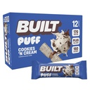 Built Bar, Puff Protein Bars, Cookies 'N Cream Puff, 17 g Protein Snacks, On- The- Bary, Tylko 140 Calories, 7g Sugar, Collagen, Nie Gluten Free, 12 Count