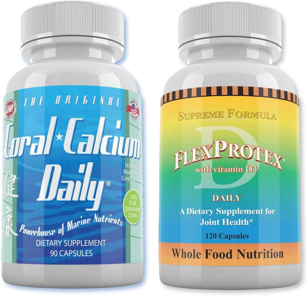 Coral Health - Coral Calcium Daily & FlexProtex D Bone & Joint Support Combo (1 Miesiąc dostaw)