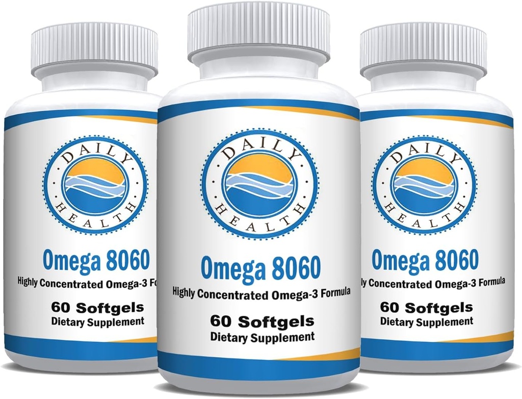 Omega 8060 2400mg Omega 3 olej rybny Joint Health Supplement 60 softgel - 3 miesięczne dostawy - 3pk
