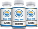 Omega 8060 2400mg Omega 3 olej rybny Joint Health Supplement 60 softgel - 3 miesięczne dostawy - 3pk
