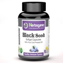 HERBOGANIC Cold Pressed Black / Seed Oil Softgels Kapsułki - 90 Hrabia - Mieszane z innymi produktami roślinnymi -Wspiera ogólne zdrowie Welness and Immunity (Black- Seed)