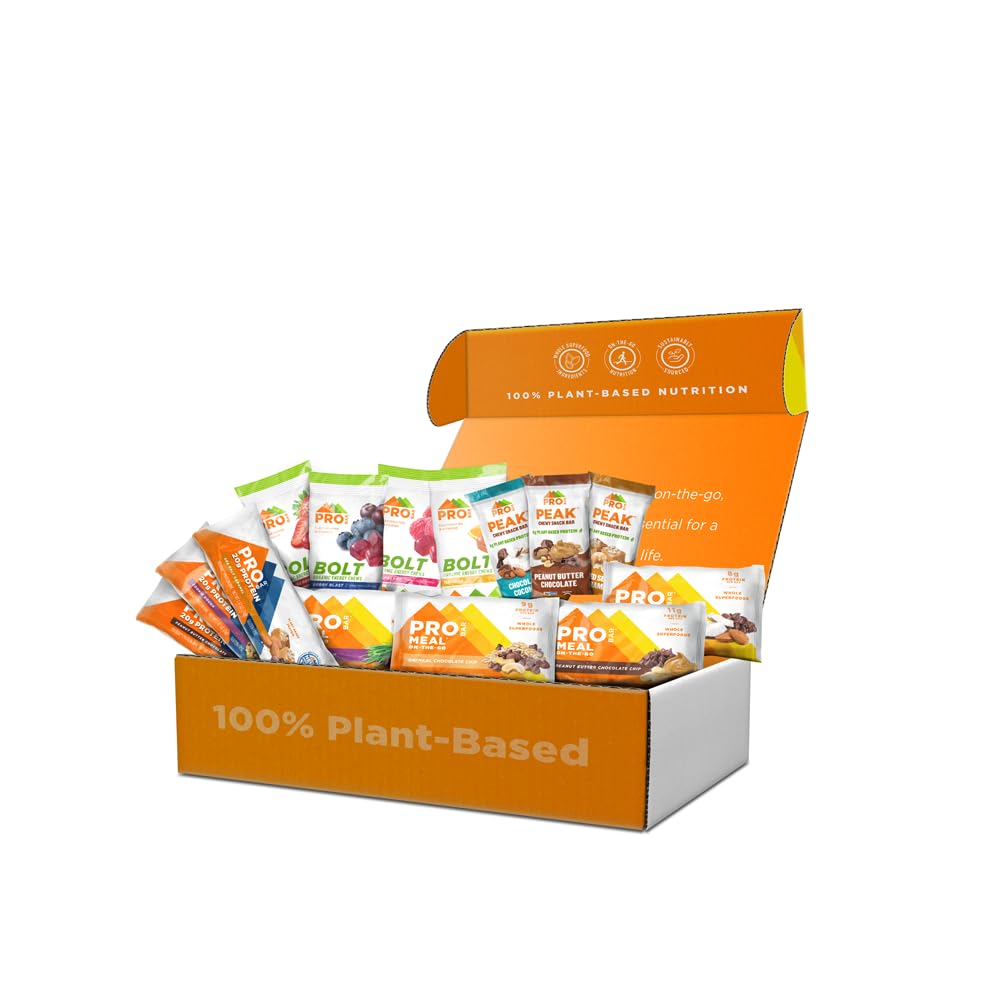 PROBAR - Plant- Based Starter Pack - Gluten- Free, Non-GMO, Zdrowe, Wysokie Przekąski Białko - Naturalna energia dla pieszych, Jazda na rowerze, Kemping, Snowboarding, Narciarstwo (14 Count)