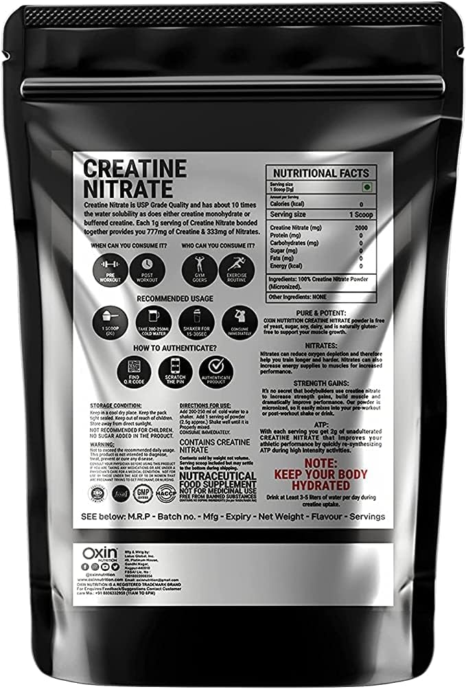 Flakon Azotan kreatynowy Wstępny dodatek do ćwiczeń Proszek 50 Gramy, 1.7637 Ounce