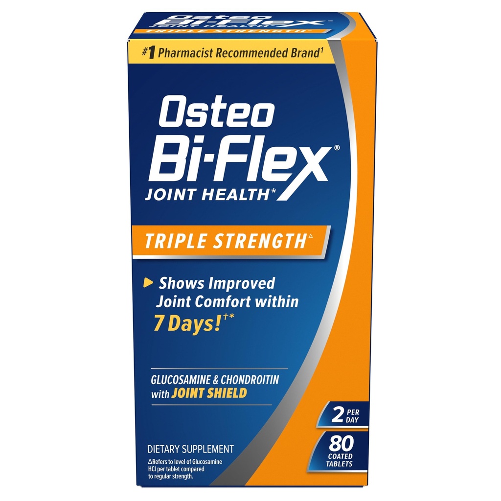 Osteo Bi- Flex Triple Strength, Glukozamina Chondroitin z witaminą C Joint Health Supplement, Tabletki powlekane, 80 Liczba