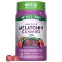 Nature 's Truth Melatonin Gummies' s 124; 1 mg '124; 60 Count' s 124; Cherry Pomegranate Flavor 's 124; Vegan, Non- GMO & Gluten Free Supplement