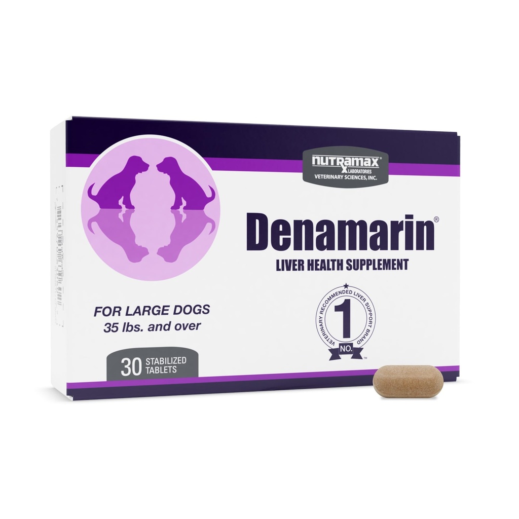 Nutramax Denamarin Liver Health Supplement for Large Dogs - with S- Adenosylmetionine (SAMe) and Silybin, 30Count (Pack of 1)