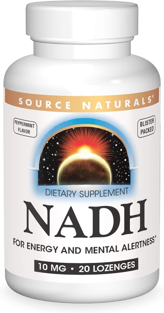 Źródło Naturals NADH 10mg, Boost Energy and Mental Alertness - 20 Lozenges