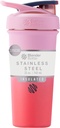 BlenderBottle Sport Sleek Izolowane stali nierdzewnej Shaker Butelka z drutu Whisk, 25- Ounce, Flamingo Ombre - Shakes Protein & Hydration dla sportowców & Fitness Entuzjastów, Easy Mixing, Slim Easy to Hold, Keeps Drinks Cold, Lockable Lid