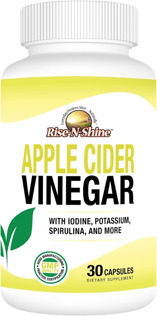 Rise- N- Shine Jabłko Cider Kapsułki - Wsparcie immunologiczne Witaminy - Wsparcie dla kobiet i mężczyzn 30- Day Supply (30 Kapsułki)