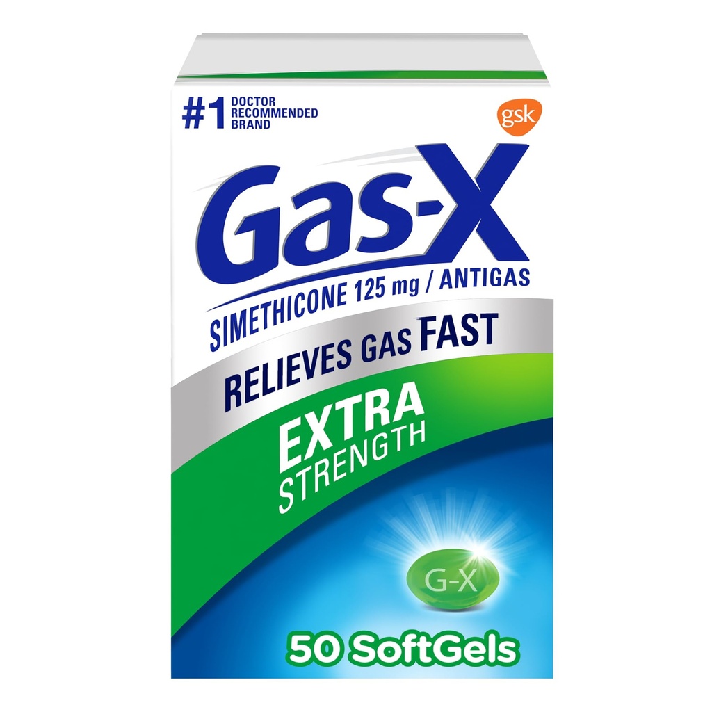 Gas- X Extra Destruction Gas Relief Softgels z Simeticone 125 mg - 50 Count
