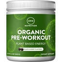 MRM Nutrition Organic Pre- Workout Powder - Kobiety i Mężczyźni, 150 mg naturalnej kofeiny i adaptogenów, czystej energii, Focus & Blood Flow, Wegan, Certified Organic, Non-GMO - 20 Sług, Black Cherry Flavor