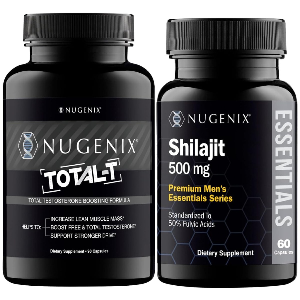 Nugenix Essentials Shilajit i Total- T Testosteron Booster dla mężczyzn