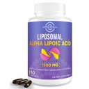Liposomal Alpha Lipoic Acid 1500mg- with Acetyl- L- Carnitine 900mg & Ubichinol 100mg & Witamina E 15mg Siarczan ALA Suplement dla przeciwutleniaczy Glukoza Metabolizm Nerwy Energia sercowo-naczyniowa, 60 Softgels
