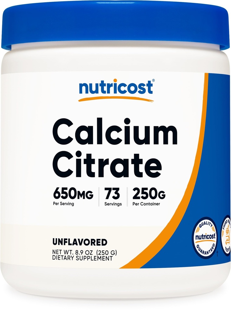 Nutricost Wapnia Citrate Powder (250 gramów) Unflavored