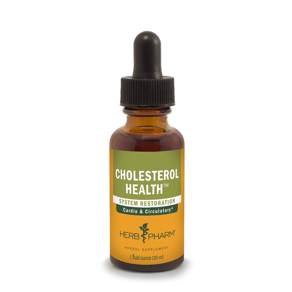 Herb Pharm Cholesterol Health Herbal Liquid Formula dla wsparcia sercowo-naczyniowego i krążenia - 1 unce