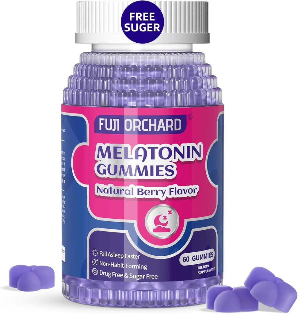 Melatonina Gummies 20mg - Natural Sleep Aid - Suplement do snu - Sugar Free melatonin Gummies Match with Magnezu pomaga upaść sen szybciej i pozostań w śnie dłużej - 60 Gummies Wegan