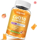 Bezcukrowe gumki CoQ10, Plus Omega-3, Witamina B3 i cynk, Magnez, 5X Wysoka Absorpcja Koenzym Q10 Suplementy, q10 Wzmocniona Energia komórkowa, Potężny przeciwutleniacz & Mózg, Peach Flavor, 60 Cts