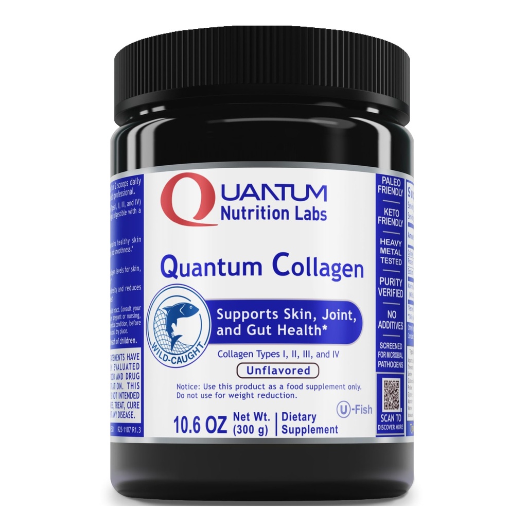 QNL Quantum Collagen - zrównoważone zhydrolizowane zderzenie morskie - Gut Health Supplement for Women & Men - Oferty wspólnego wsparcia - 7 oz