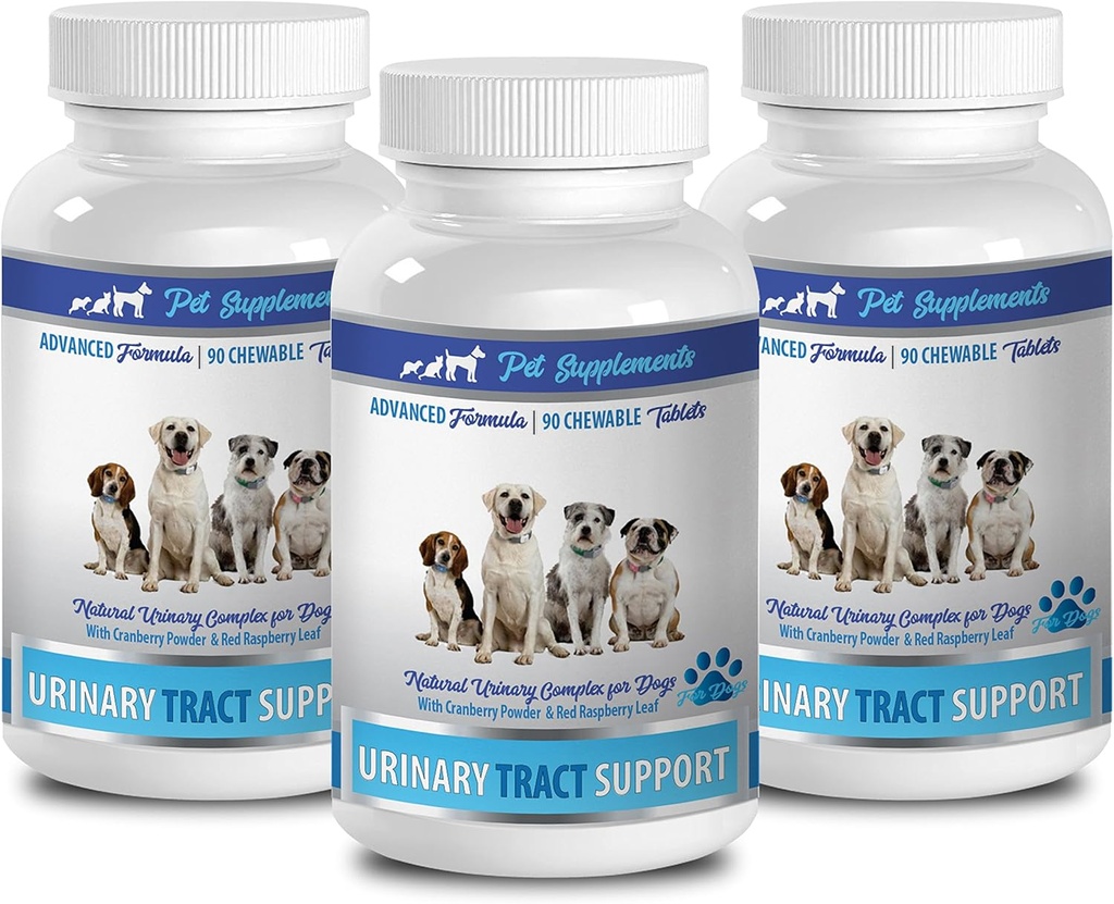 Leczenie nietrzymania moczu u psów - DOG URINARY TRACT SUPPORT - NATURAL CRANBERRY SOLUTION - BLADDER HEALTH - VET ZALECONY - pies żurawinowy moczowy - 3 Butelki (270 Leczenie)