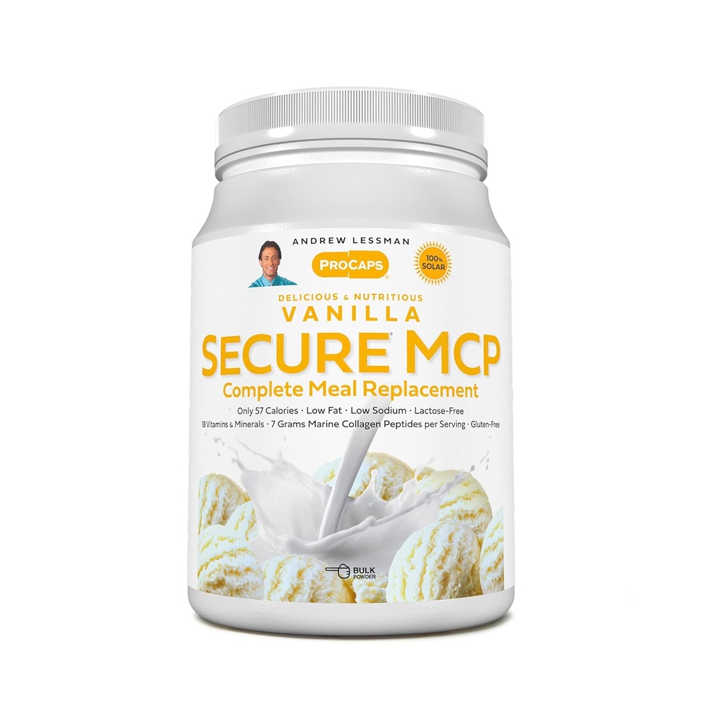 ANDREW LESSMAN Bezpieczne MCP Kompletna wymiana mączki - Vanilla 10 Służenia - Tylko 57 Kalorii, Low- Fat, 7 Grams Marine Collagen Peptydy, Promotes Promieniowy gładka miękka skóra, Komfortowe połączenia