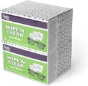 Flents Lens Wipes, Wipe 'N Clear, 150 Count, Nawilżone, Streak- Free, Safe for Glasses, okulary przeciwsłoneczne, Delikatne czyszczenie, Clear Vision, Indywidualnie zapakowane dla podróży i wygody, Made in USA
