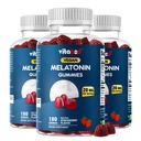 Melatonina 20mg Gumiaki - 180 Hrabia - Beznarkotykowy - Naturalny aromat truskawkowy - Wegetarianin, Non-GMO, Gluten Free (3 butelki)