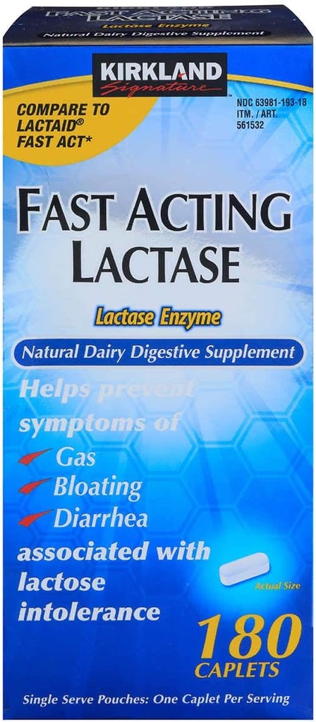 Kirkland signature fast acting Lactase (3 opakowania)