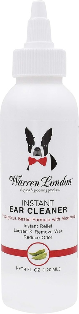 Warren London Instant Ear Cleaner- Pies Uszy Krople w / Aloe, aby zapobiec irytacji 124; Made USA 124; 12oz