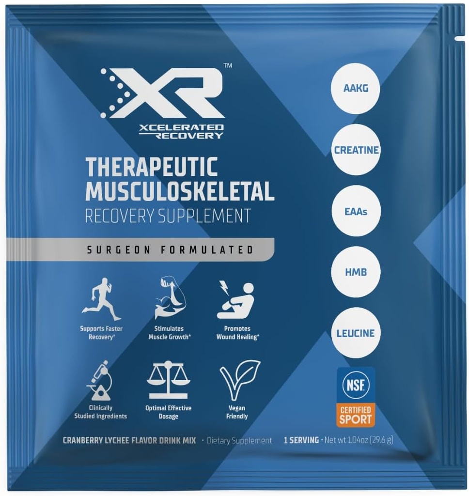 XR ™ Terapia Suplement do Odzyskiwania Mięsoszkieletowego 14- Pack 124; Urazy i Chirurgia Odzysk 124; Acidy aminokwasów, HMB, Kreatyna, AAKG Bezwładniający 124; Napoje proszkowe liszowe żurawinowe 124; NSF Certyfikowany dla sportu