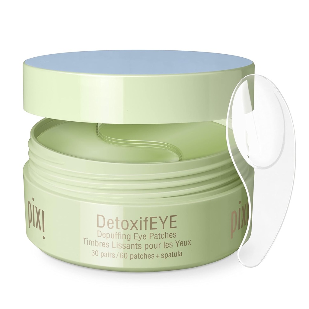 Pixi DetoxifEYE Depufing Hydrogel Under- Eye Patches, Cucumer, kwas hialuronowy & kofeina Dla puszystych oczu i ciemnych kręgów, Hydrate Eye Area, 30 par, 60 Łat