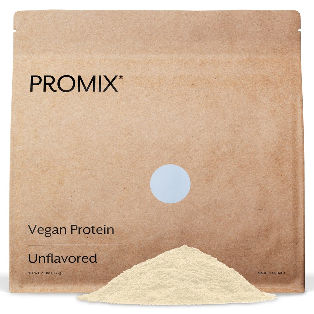 ProMix Nutrition Plant - Wegański proszek proteinowy, nienasycony - Białko grochu i witamina B- 12 - Postworkout Fitness & Nutrition Shakes, Smoothies, Pieczenie i Gotowanie Przepisy - 2.5 Funt (Opakowanie 1)