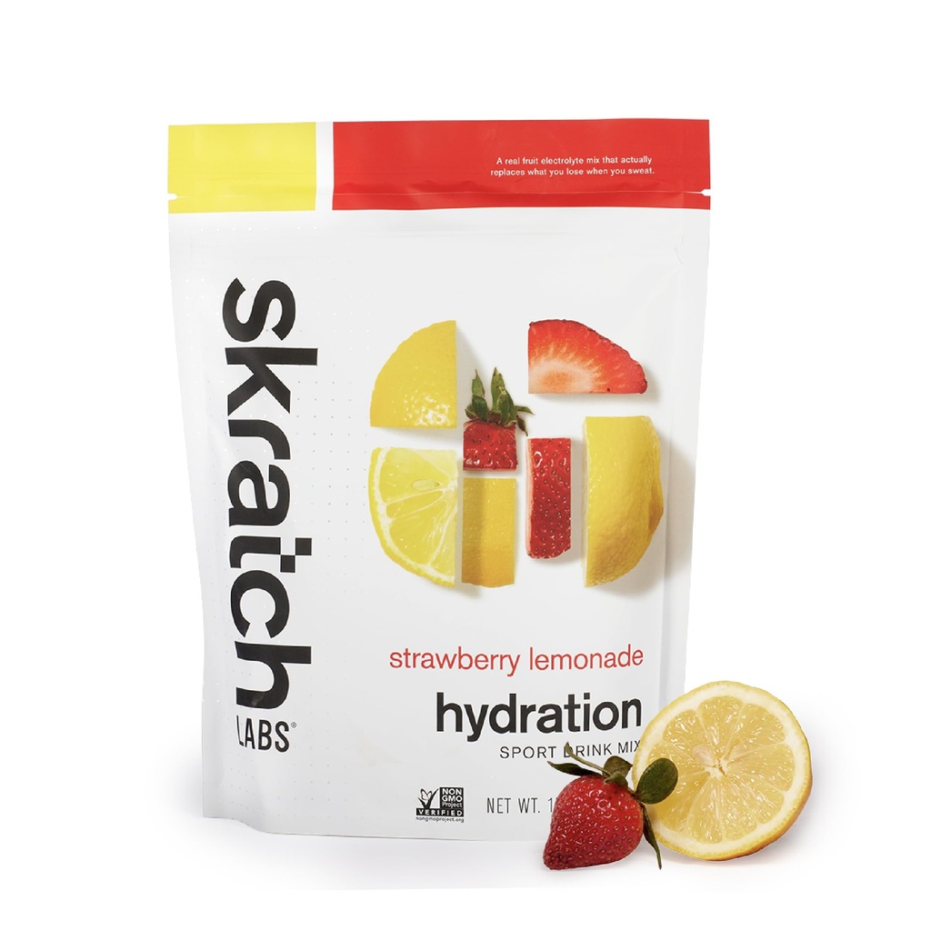 Skratch Labs Hydration Proszek 124; Sport Drink Mix 124; Elektrolity Proszek do ćwiczeń, Wytrzymałość i Wydajność 124; Truskawki Lemoniada 124; 20 Służenie 124; Non-GMO, Wegan, Kosher