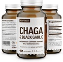 100% Real Wild Chaga Mushroom & Aged Black Garlic Powder Kapsułki - Przeciwutleniacz & Suplement immunologiczny