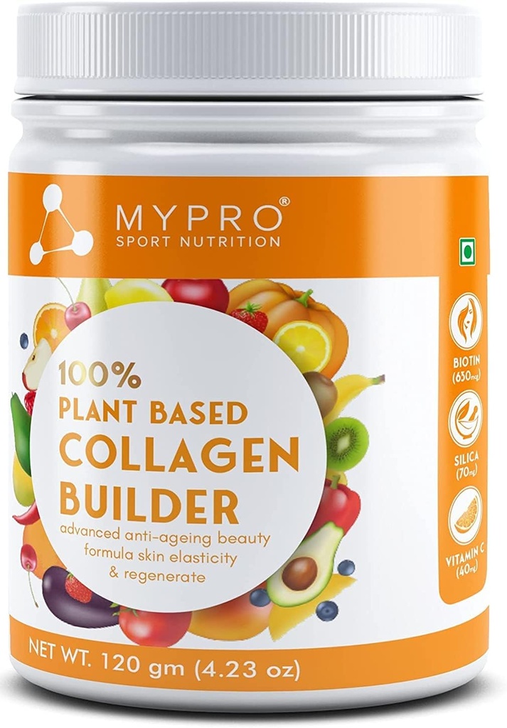 Cutty Sport Nutrition Plant Base Collagen Builder Wzbogacony (Biotin, Silica, Sesbania, Bamboo Shoot) Zaawansowane anty-starzejące się receptury kosmetyczne elastyczność skóry i regeneracja, dla mężczyzn i kobiet, 4.23 oz