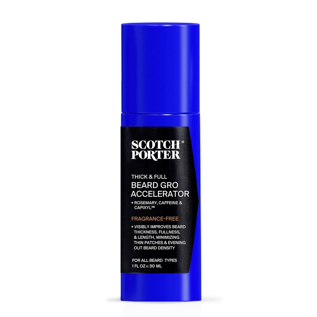 Scotch Porter Thick & Full Beard Gro Accelerator z Capixyl, Kofeina & Rozmaryn - Stymuluje i wzmacnia Follicles dla grubszego, Fuller Beard - 1 oz