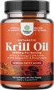 Olejek kryla antarktycznego 2000mg softgels per serving - Omega 3 Kryll Oil Supplement with EPA DHA & Astaxanthin - 3. Party Lab Tested No gluten GMO or Fishy Aftersmast - 2 miesiące